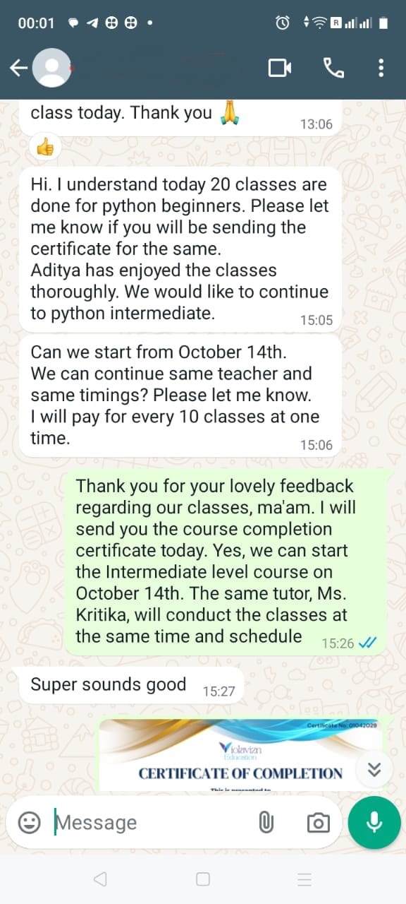 Perizona learner testimonial